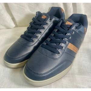 Arrigo Bello men's navy leather sneaker training casual size EUR 40 or 7 or 7.5